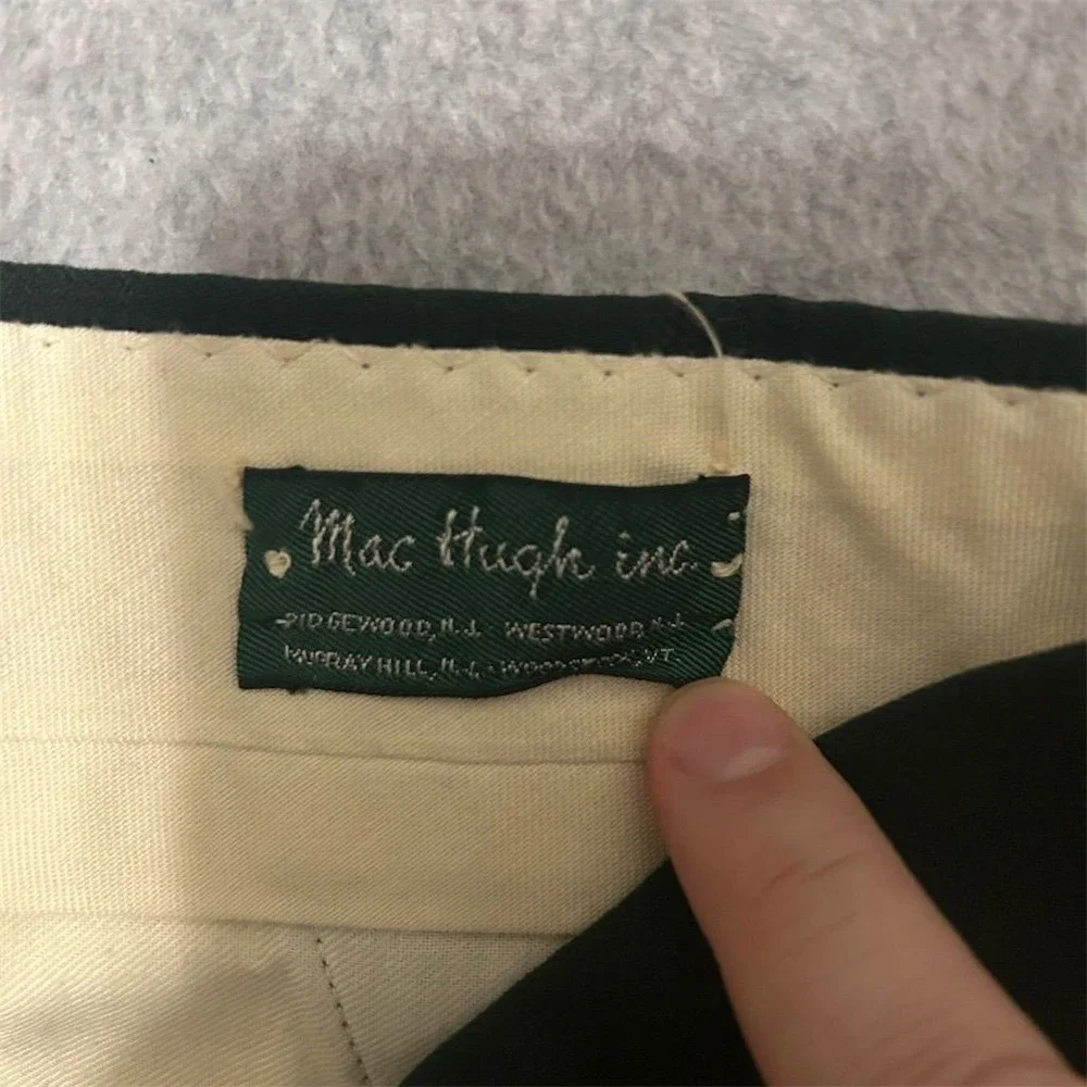 Vintage Corbin Pants Men's 36 Green Dress Prime Flannel Straight Mac Hugh Inc.
